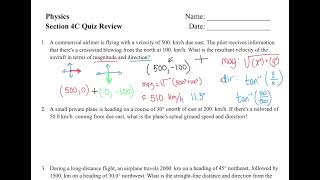 Physics Section 3.3 Quiz review