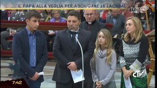 Il Papa alla veglia per asciugare le lacrime