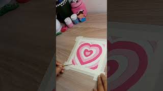 Aesthetic pink hearts painting 💗|| Trendy painting ideas for beginners|| #shorts #youtubeshorts