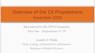 2016 California Propositions 51-59  Part 1