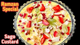 Sabudana Fruit Custard Recipe | Easy Fruit Custard Recipe |