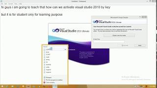 How to activate Visual Studio by key | How to activate Visual Studio 2010 by key | 100% working