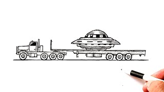 How to draw UFO Transport Truck | Taurus art