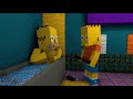 Bart Hits Homer With a Chair in Minecraft