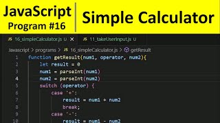 JavaScript Program 16 - Make a Simple Calculator in JavaScript