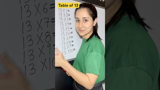 Trick for table of 13 🔥 13 table trick 🔥 #shorts #youtubeshorts