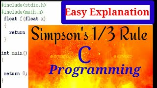 Simpson's One Third Rule C programming With Output