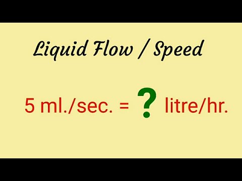 How do you convert meters per second to liters per second?