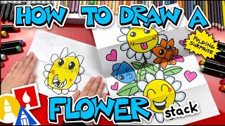 How To Draw A Flower Stack Folding Surprise