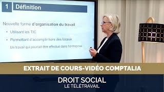 Le télétravail -  - extrait cours vidéo COMPTALIA