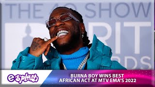 Burna Boy Wins Best Africa Act At 2022 MTV Europe Music Awards | SEE FULL LIST