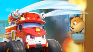 Fire Rescue Mission | Mosnter Fire Truck🚒| Monster Trucks | Car Cartoon & Songs | Wheely World