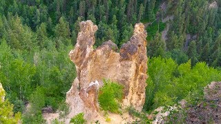 Pinnacles Park , Quesnel , BC , Canada , June  2017 [Aerial Drone 4k]