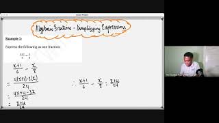 Simplifying Algebraic Fractions - CSEC Maths | TSH Online Classes