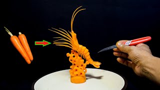 Carrot Carving Prawn | Vegetable Carving Art