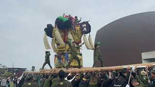 アカガネミュージアム太鼓台入れ替え　東町太鼓台