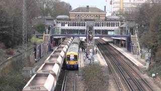 Class 59 \u0026 London Overground 378210 passing Denmark Hill 17/02/2016