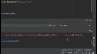 Android Studio error| getFilter()' on a null object reference