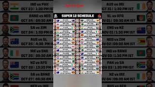 2024 T20 World Cup Schedule #shortsfeed #shorts #match