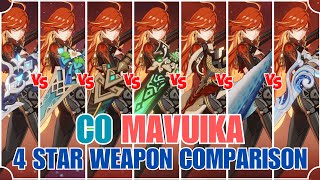 C0 Mavuika 4 Star Weapon Comparison | How Much Difference? | Genshin Impact