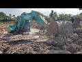 ลุ้นระทึก ขึ้นไม่ขึ้น กู้ รถแบคโฮ kobelco sk200 10 ติดหล่มหนัก ep.3 excavator