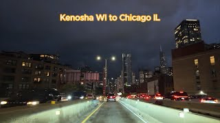 Driving from Kenosha WI to Chicago IL via I-94 /US-41/I-90 Expressway