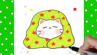 How to draw a cat under the blanket(How To Draw Starcat #4)★이불속 별이다옹 그리기