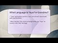 what language is yaya for grandma the language library