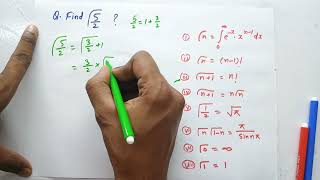 gamma function problem 1 | find value of gamma function of 5/2, 7/2 , 9/2 | engineering mathematics