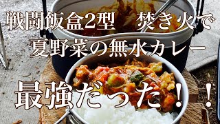 「キャンプで無水カレー」戦闘飯盒2型で無水カレーに挑戦！簡単で超絶美味かった！　＃戦闘飯盒2型　＃無水カレー　＃キャンプ飯　＃ソロキャンプ　＃簡単レシピ　＃おすすめキャンプ飯　＃campcooking