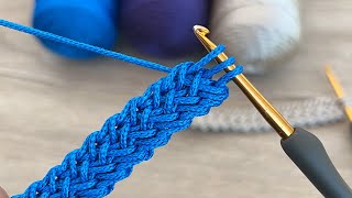 How to make an easy bag handle / how to make a rope from macrame rope / how to make a crochet rope