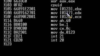 Using DEBUG to write 32-bit code