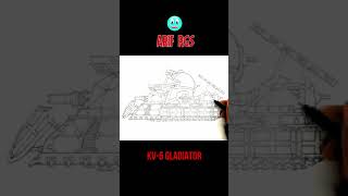 How To Draw Cartoon Tank KV-6 Gladiator #shorts
