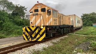 KTMB Class 19107 Shunter locomotive busy shunting at Jalan Kastam Depot, Port Klang.