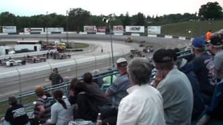 ISMA AT DELAWARE SPEEDWAY Mike Ordway \u0026 Ryan Coniam close call Heat 1