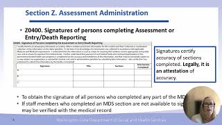 MDS3.0 Section Z Assessment Administration