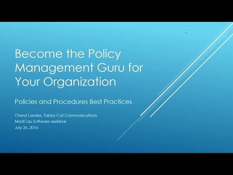 Official Webinar: Become the Policy Management Guru for Your Organization Official Webinar: Become the Policy Management Guru for Your Organization