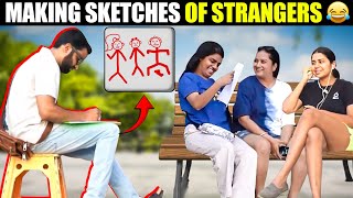Sketching Random Strangers | Funniest Reactions | Because Why Not