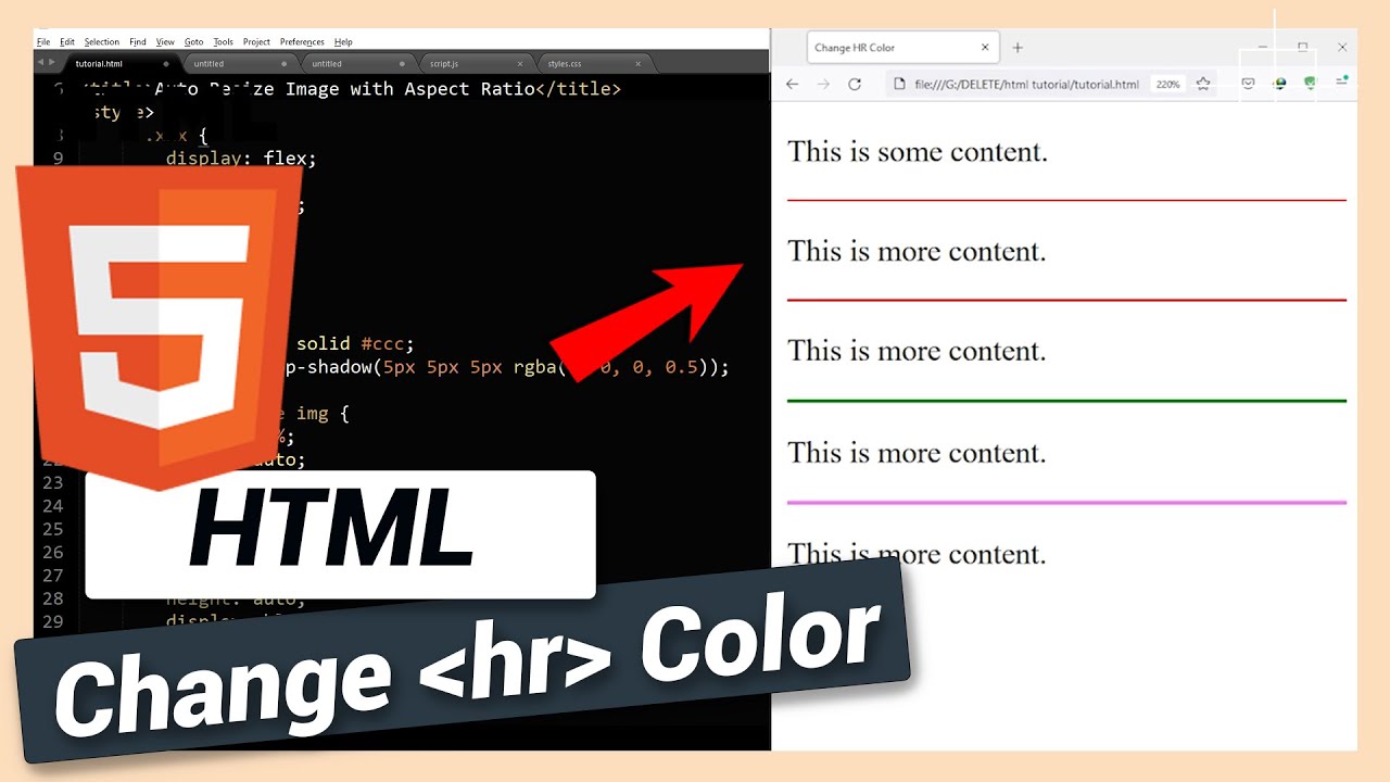Change Hr Element Color Html And Css Tutorial Youtube