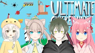 【超級雞馬Ultimate Chicken Horse⭐】😂爆笑與陷害心結的壞遊戲，互相傷害還是攜手過關呢？ Ft Himeno Guome \u0026 貓神夜珞璃 \u0026 Four404 😈