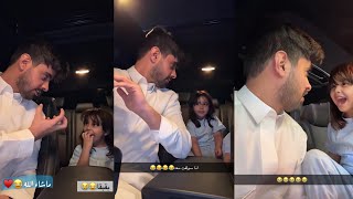 سنابات عبدالله العنزي| دينا تقلد ابوها 😂 تبغاه يسولف مع البنات 😂 اختارت الازرق يفوز على الاصفر 😅