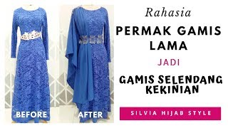 Permak Gamis Brokat Lama jadi 6 Style | Gamis Selendang Pesta Kekinian