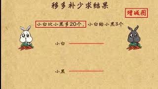 乐乐课堂小学数学三年级第10课：移多补少求结果