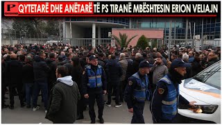 Qindra qytetarë dhe anëtarë të PS Tiranë mbështesin  Erion Veliajn pranë GJKKO