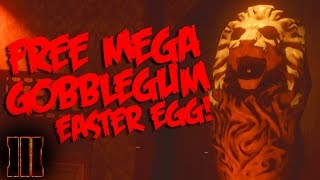 FREE MEGA GOBBLEGUM! LIONHEAD GUMBALL EASTER EGG ON SHADOWS OF EVIL! (Black Ops 3 Zombies)