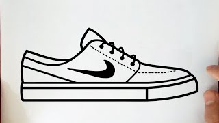 How to draw a Nike shoe in 2 minutes
