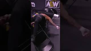 Darby Allin does a swanton bomb off a ladder through chairs😱