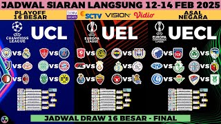 JADWAL SIARAN LANGSUNG PLAYOFF 16 BESAR LIGA CHAMPIONS EROPA UCL, LIGA EUROPA 2025 LIVE SCTV LENGKAP