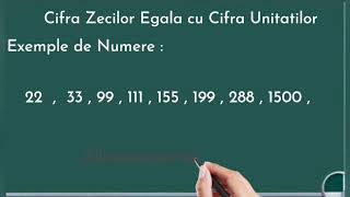 Exemple Cifra Zecilor egala cu Cifra Unitatilor exemple numere Cifra unitatilor zecilor sutelor