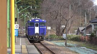 20191222　快速浪漫Shu*Kura新潟行き　弥彦駅入線